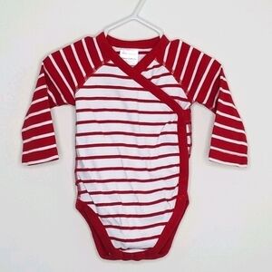 Hanna Andersson Striped Wrap Bodysuit 60 3-6m